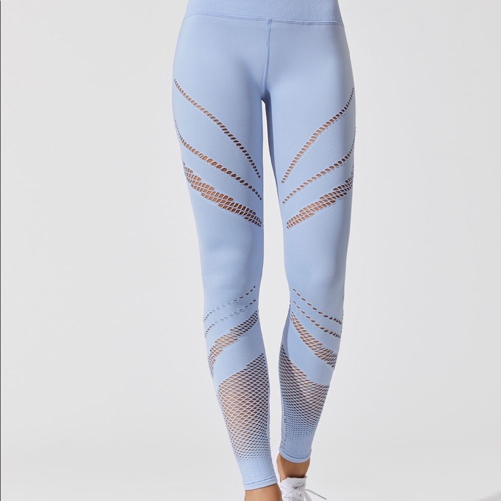 Alo yoga UV blue cutout full length pants SOLD - Picture 1 of 4
